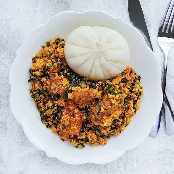 Akpu and egusi soup image - Mobi Foods